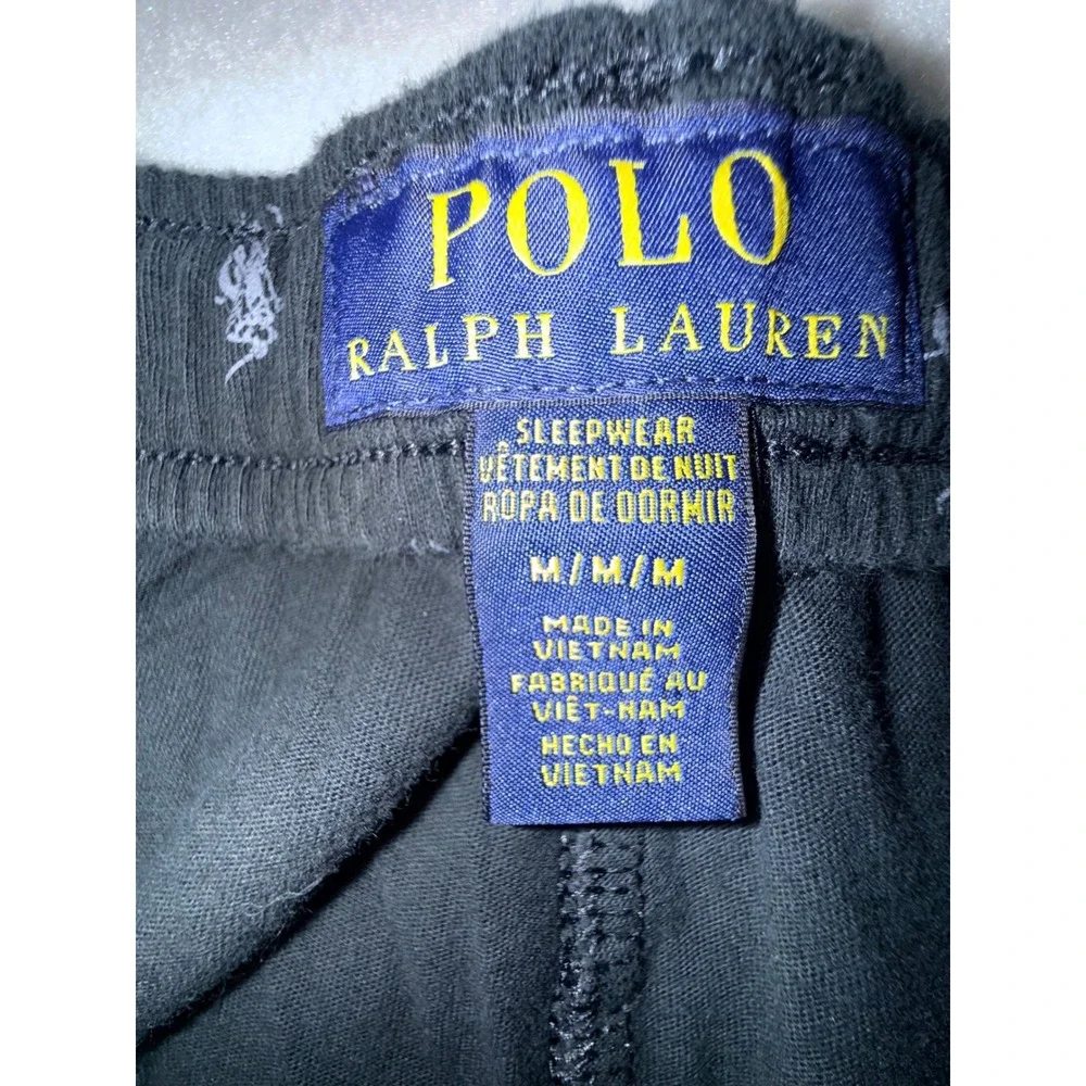 Polo Ralph Lauren Joggers Mens Size M Black  All Over Pony Sleepwear